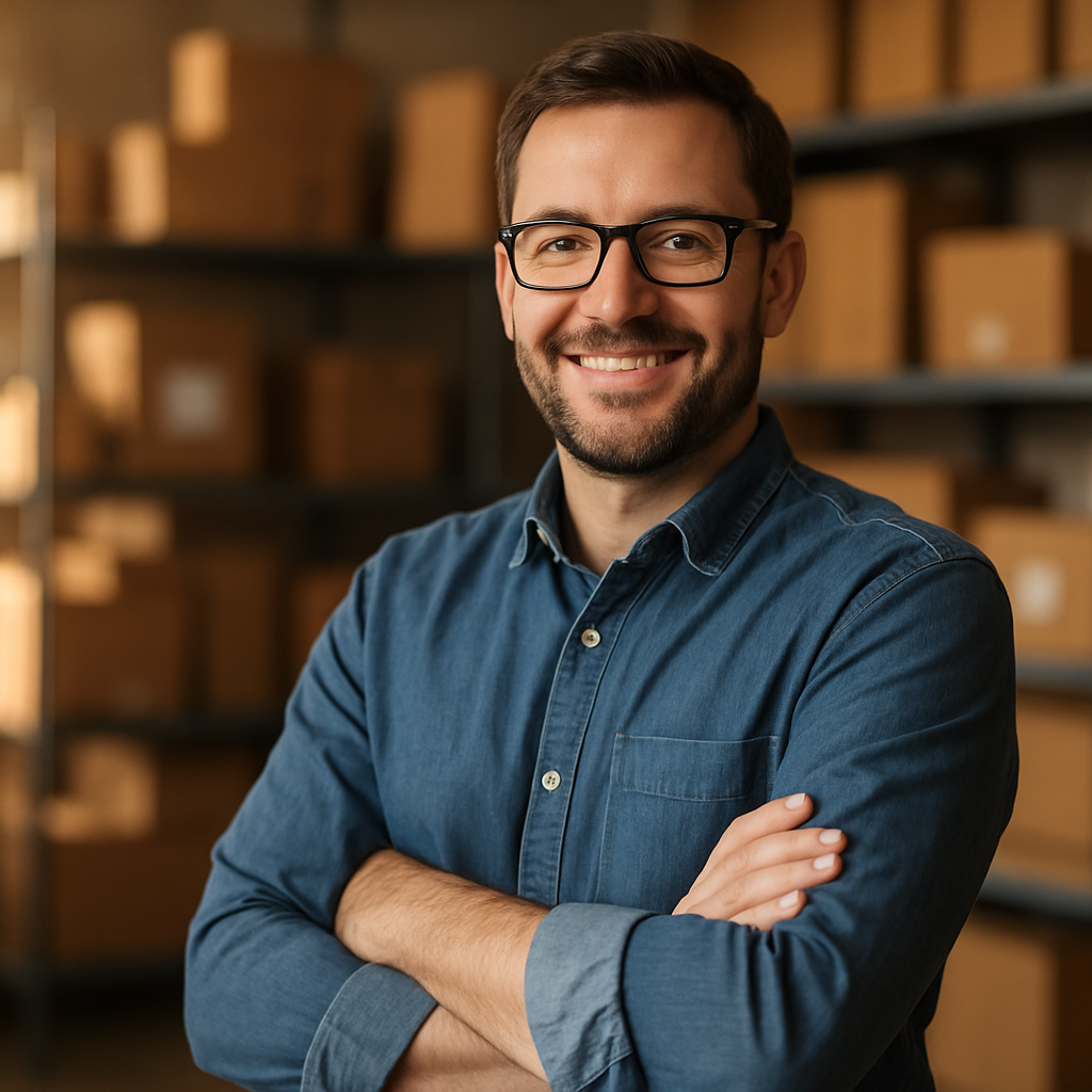 Emprendedor confiado en su negocio